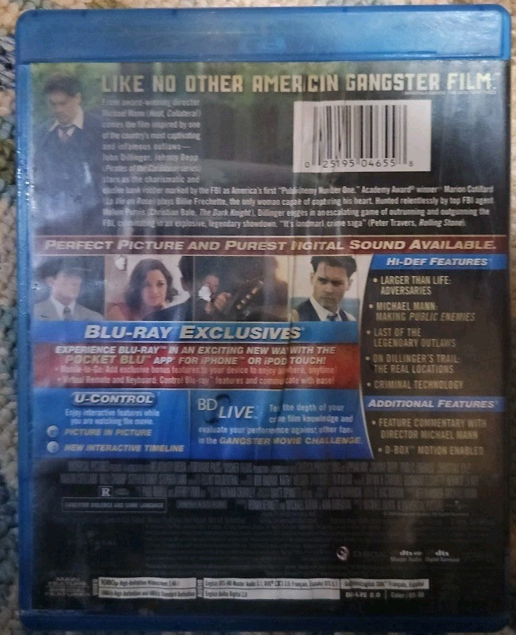 Public Enemies (Blu-ray, 2009) Tested. Artwork Damage