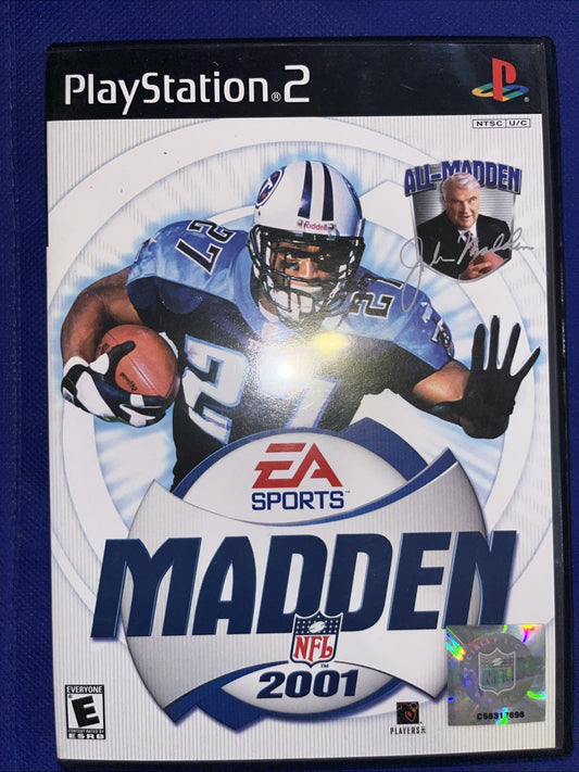 Madden 2001 Football (PS2) Original Case + Manual + Reg Card + Tested Disc. Mint