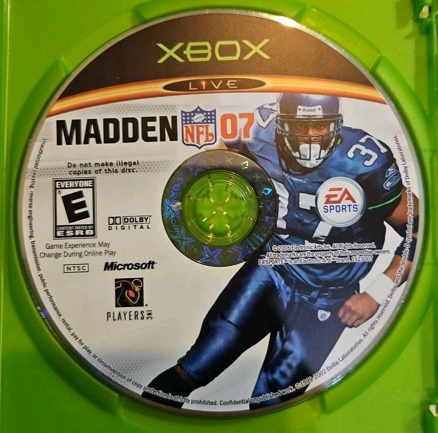 Madden NFL 07 (Microsoft Xbox, 2006) Tested. New Case. No Scratches