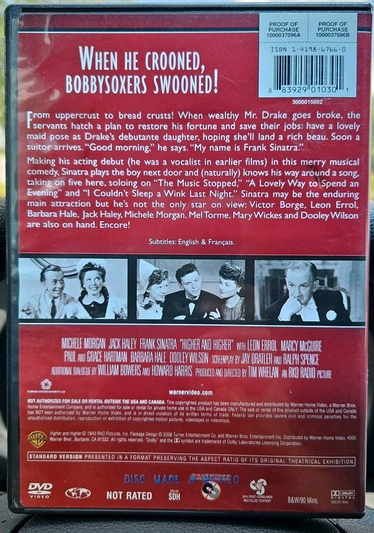 Higher and Higher (DVD, 1943) Sealed