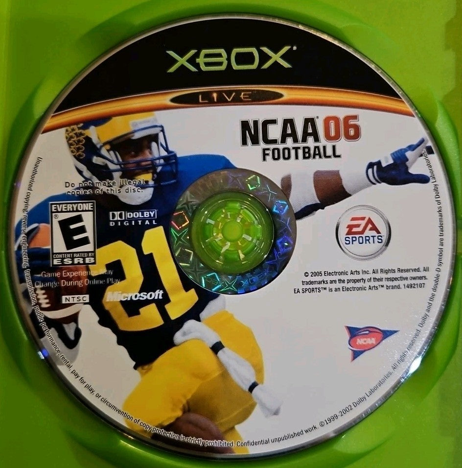 NCAA Football 06 (Xbox) Tested. No Scratches. New Case
