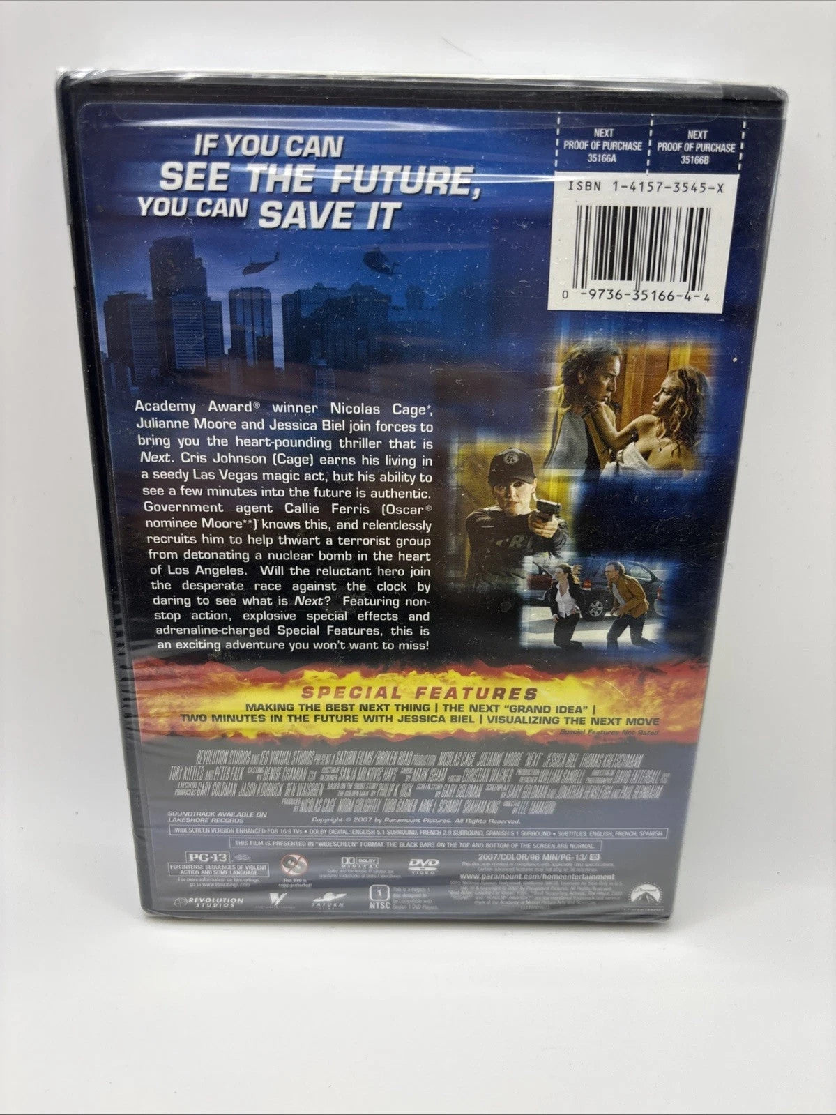 Next (DVD, 2007) New/Sealed ~ Nicolas Cage ~ Julianne Moore ~ Sci-Fi