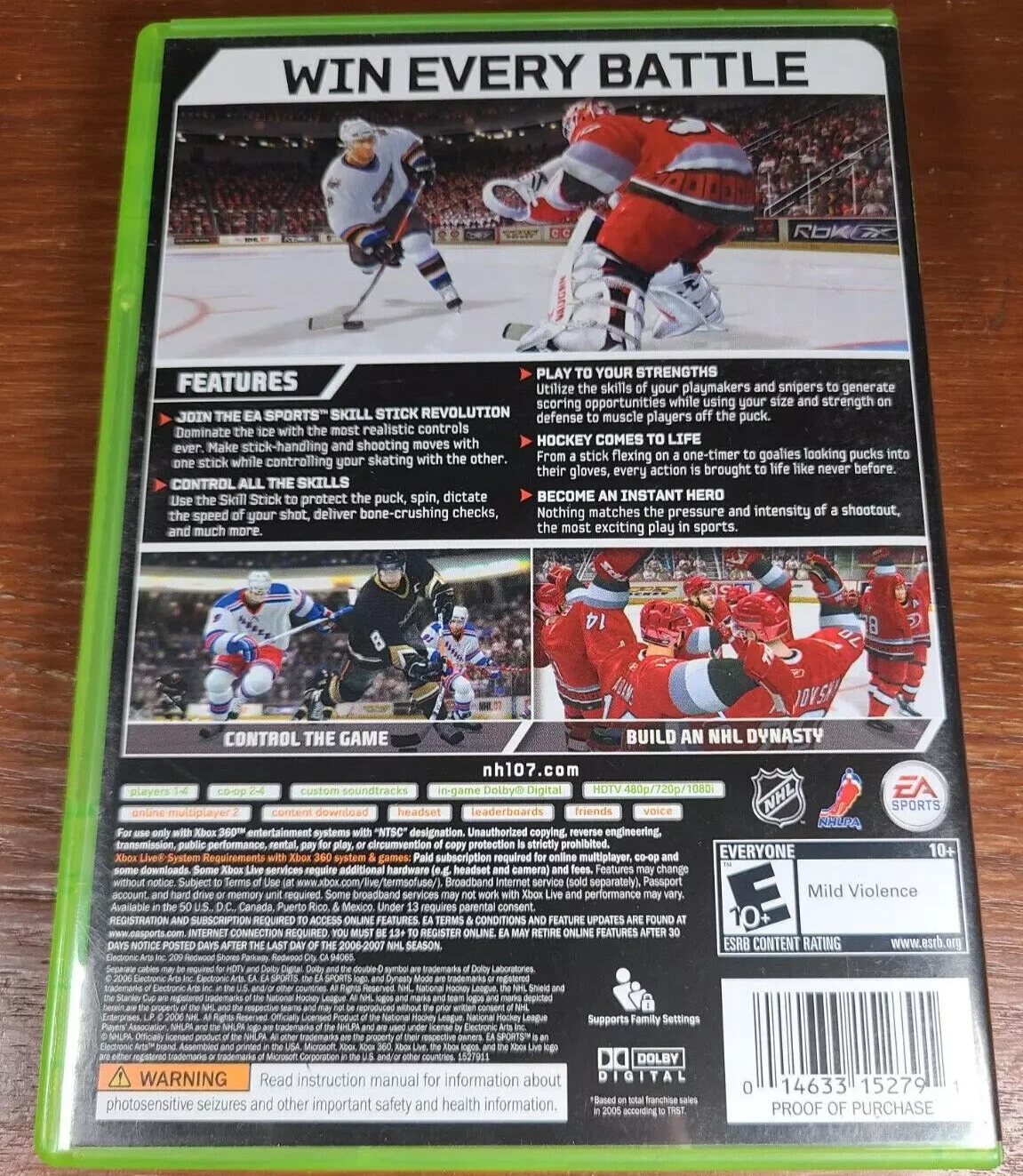 NHL 07 (Xbox 360, 2006) No Manual. Tested. New Case. Resealed.