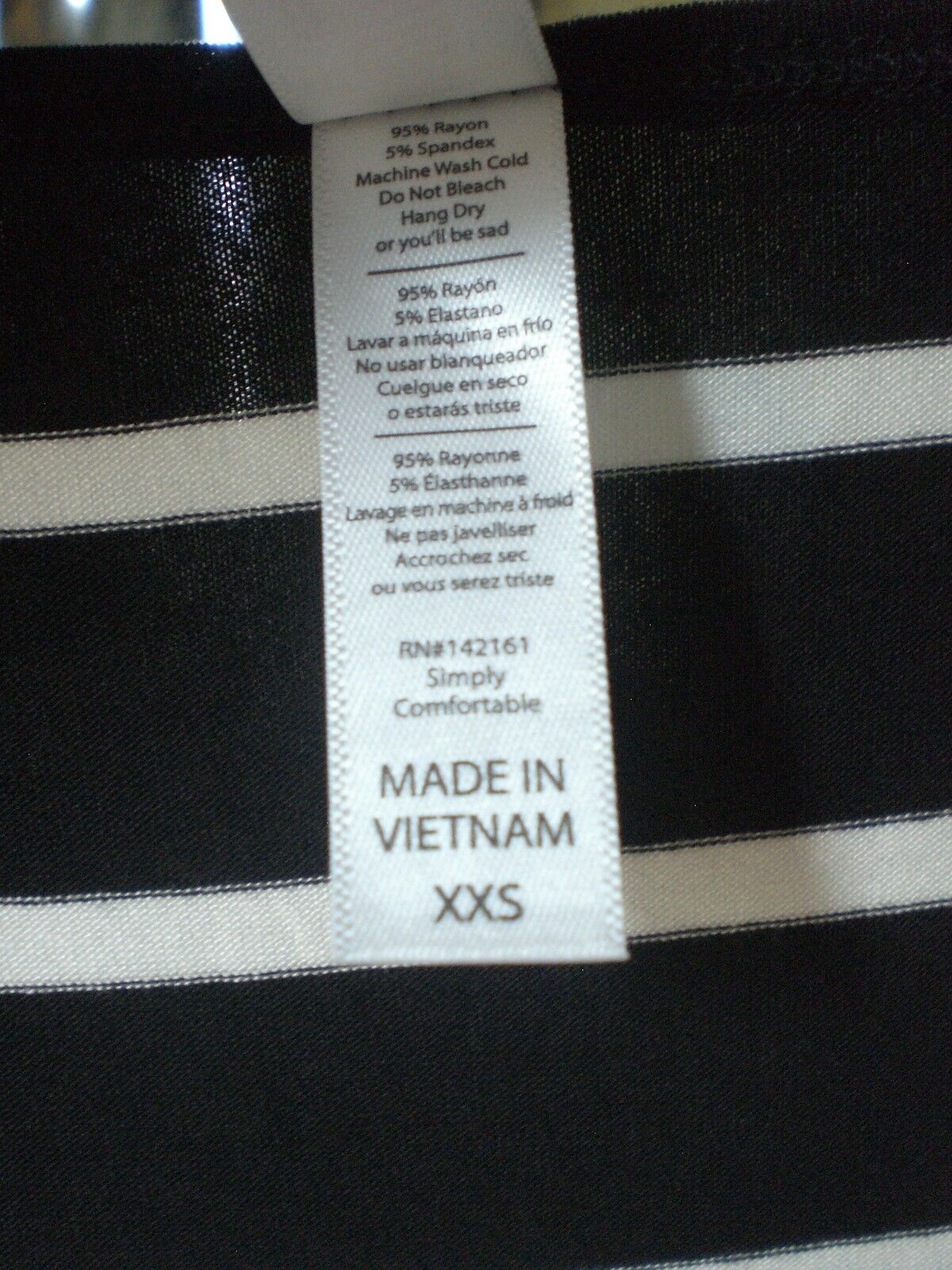 NWT LuLaRoe Perfect T Shirt Top Blouse Black White Stripe XXS