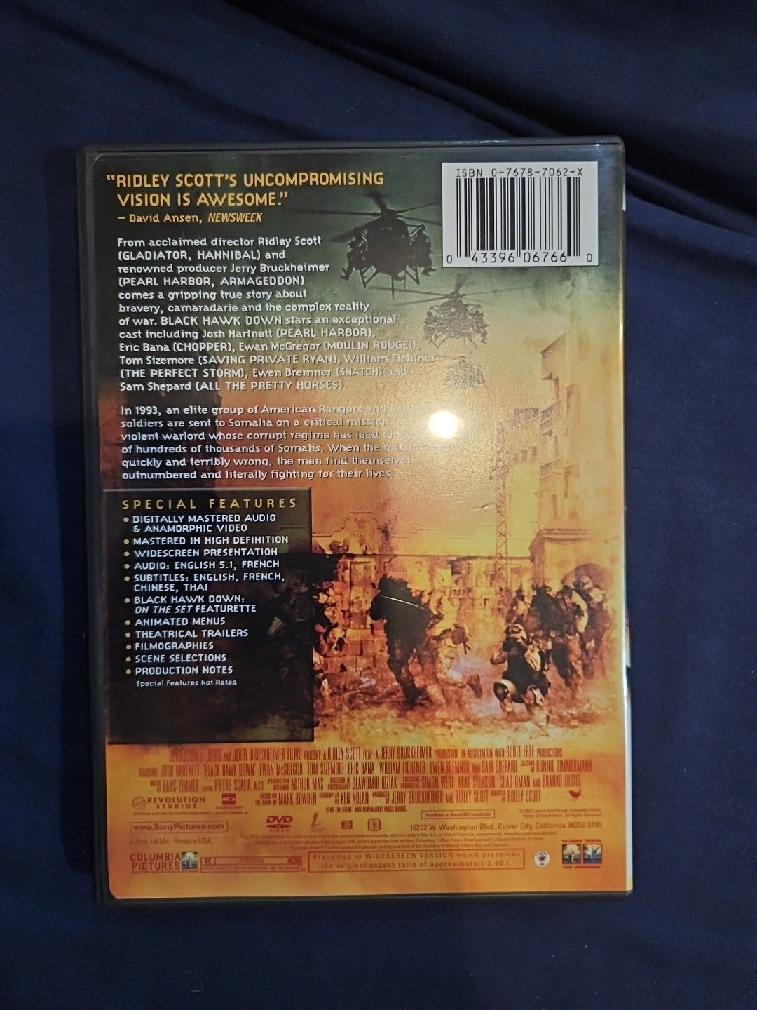 Black Hawk Down (DVD, 2001) No Digital Download