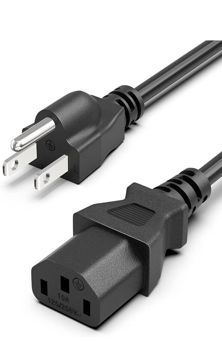 NEW Computer Replacement Power Cord | 6-Foot | Black