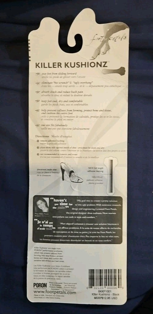 Foot Petals Killer Kushionz 3/4 Insoles Black