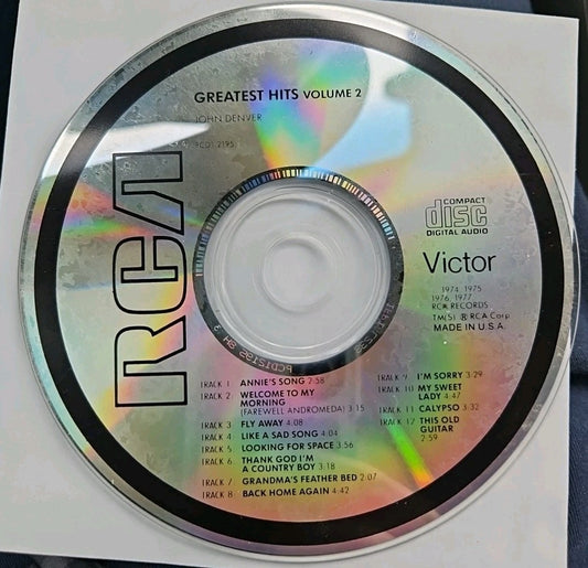 Greatest Hits, Vol. 2 by John Denver (CD) Disc. Only. Tested