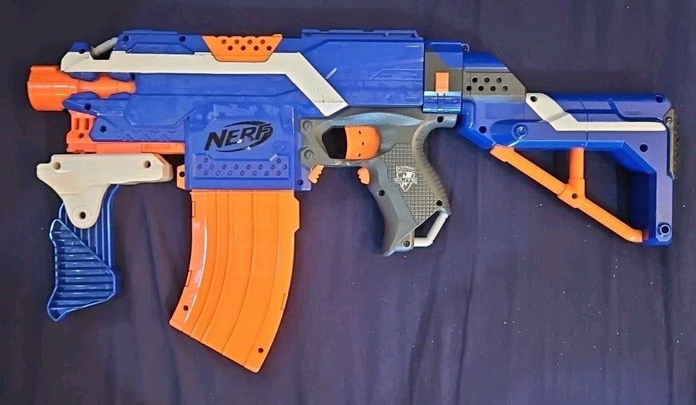 Nerf Stryfe N-Strike Elite Motorized Blaster W/ Removable Stock And Grip. Tested