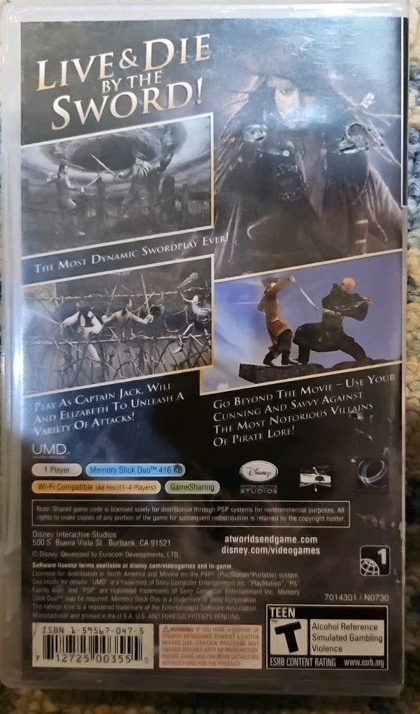 Pirates of the Caribbean: At World's End (PSP) Case + Artwork. No Game Or Manual