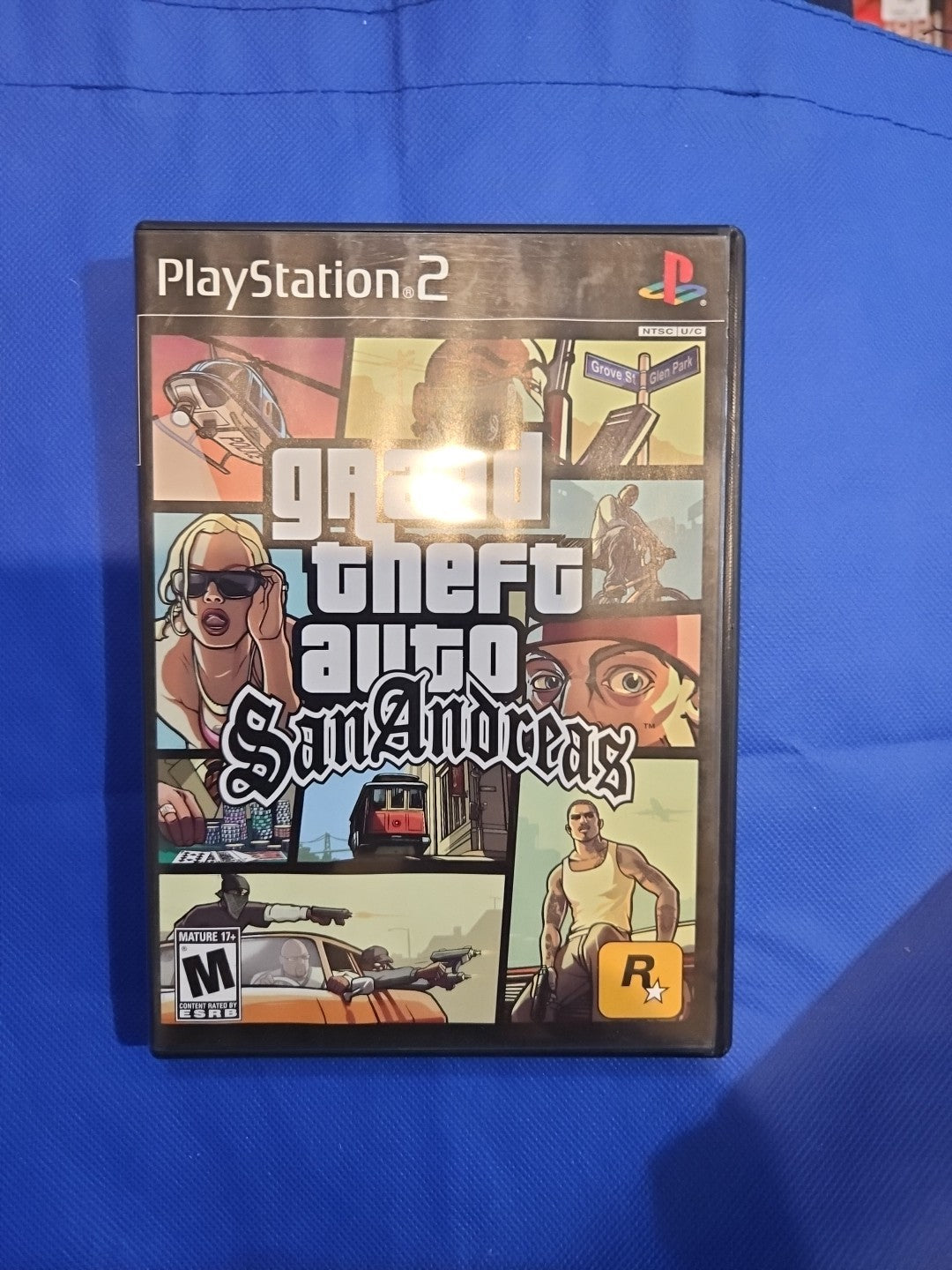 Grand Theft Auto: San Andreas (PS2) Mint. W/ Manual + Poster. Tested. New Case