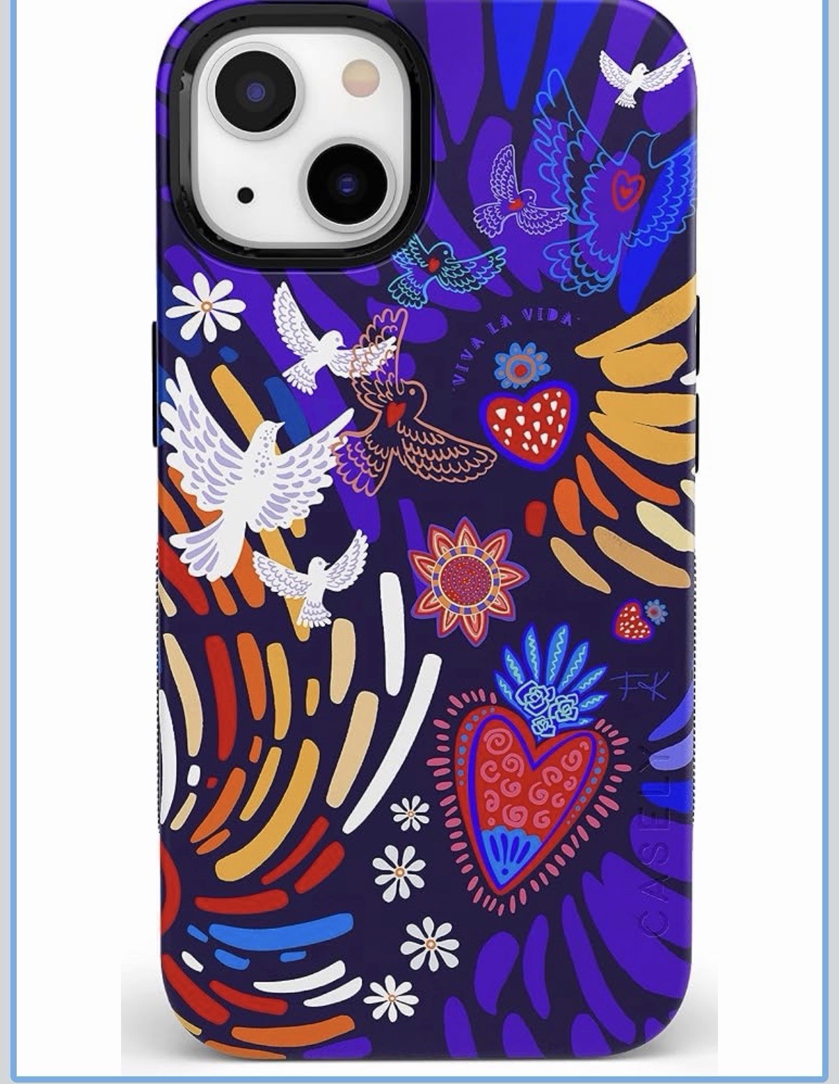Casely iPhone 15 Case | Viva La Vida | Frida Kahlo Collage Heart Birds Sun
