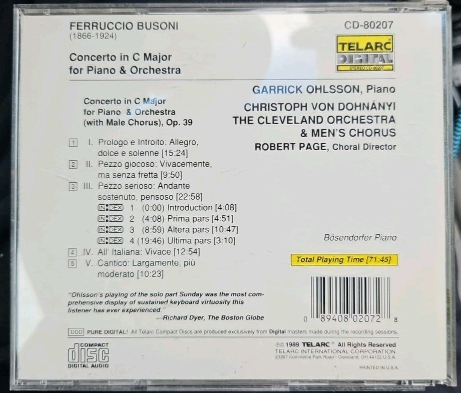 Piano Concerto by Garrick Ohlsson (CD, 2002)