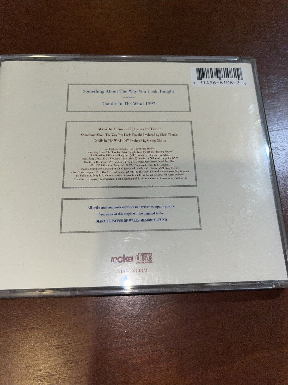 Something about Way You Look Tonight / Candle 1997 by Elton John (CD)