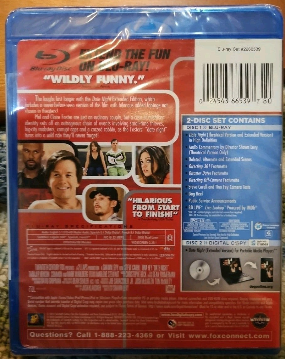 Date Night (Blu-ray, 2010) New Sealed