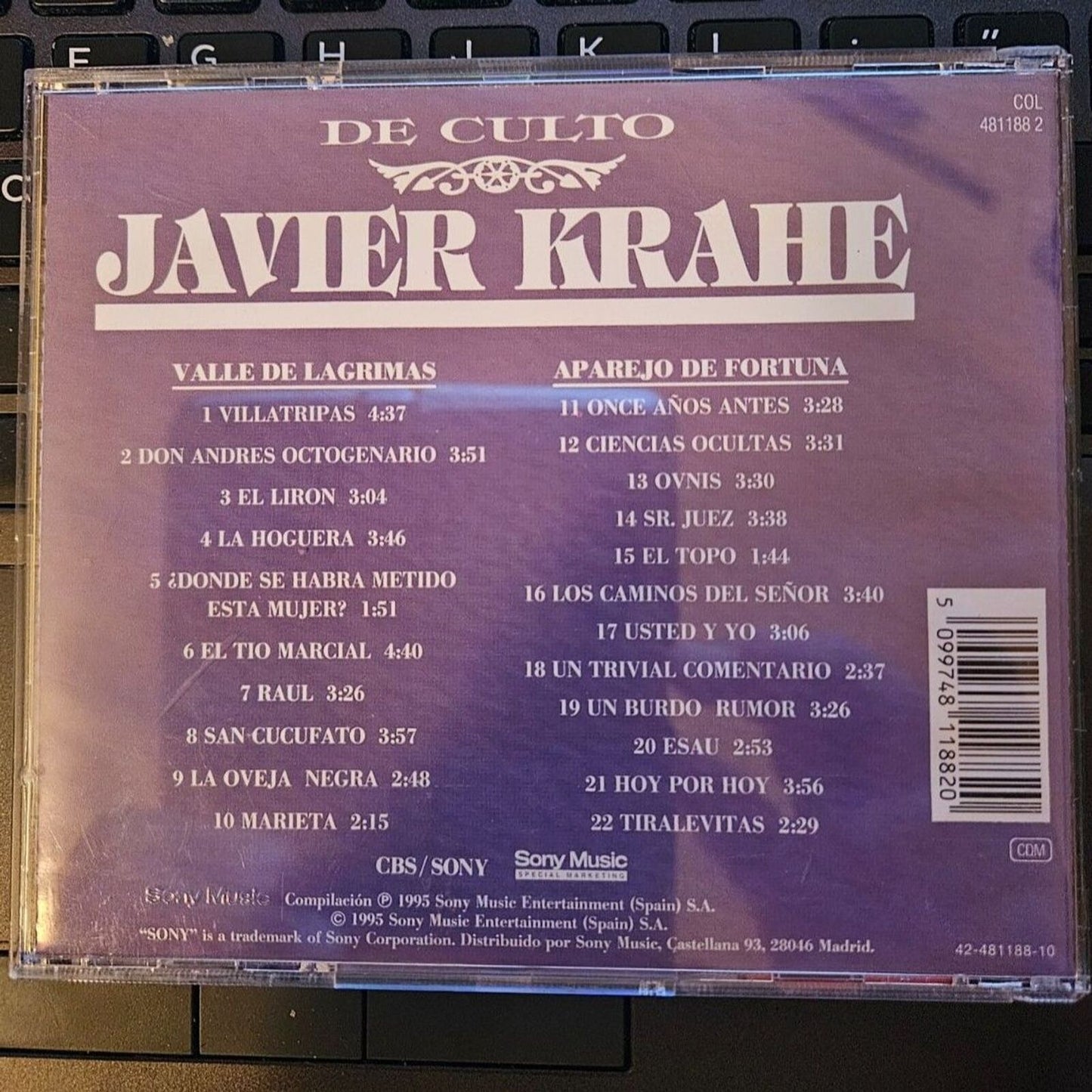 Javier Krahe 2 Albumes (CD): Valle De Lagrimas y Aparejo de Fortuna [Brand New]