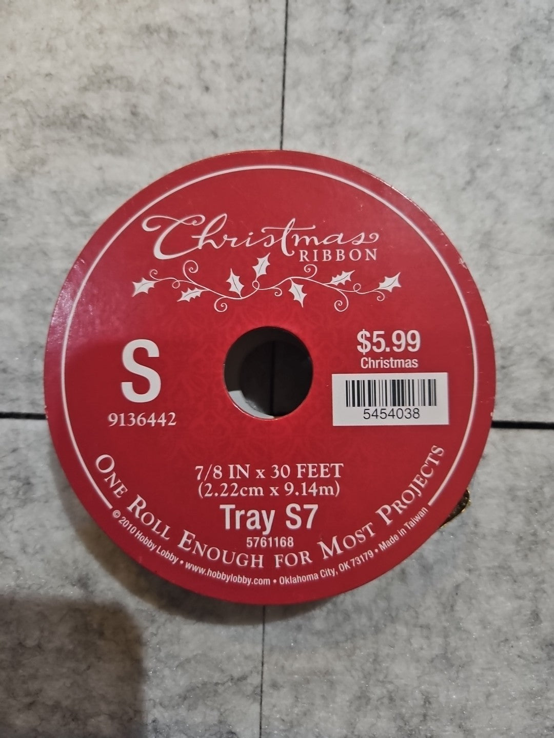 Christmas Ribbon 7/8 Inch X 30 Feet