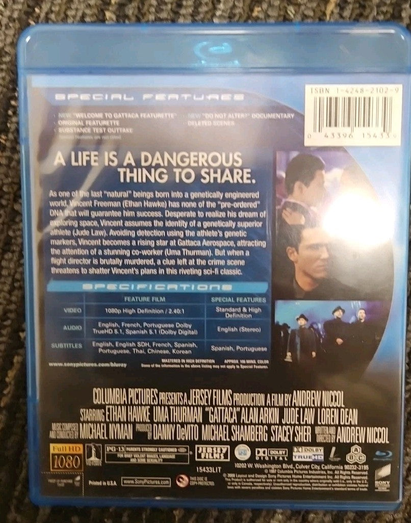 Gattaca (Blu-ray, 1997) brand new sealed no digital download