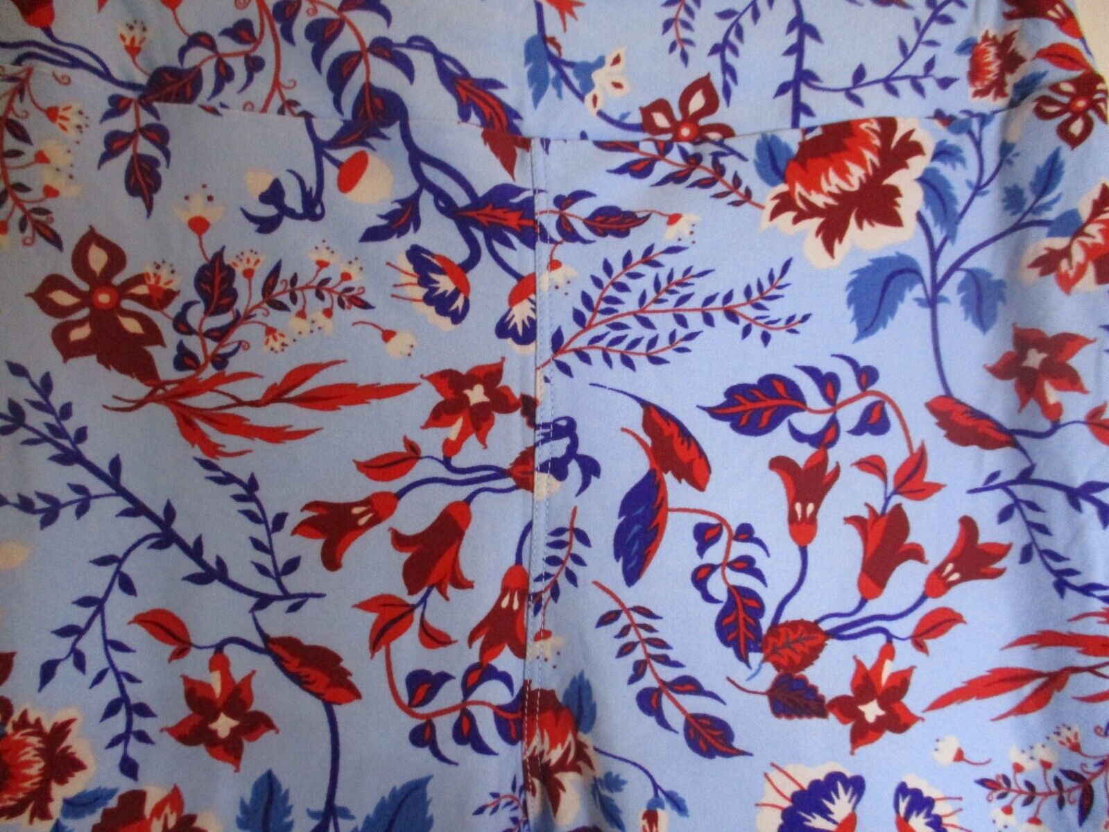 LuLaRoe Red White Blue Floral Leggings OS NEW