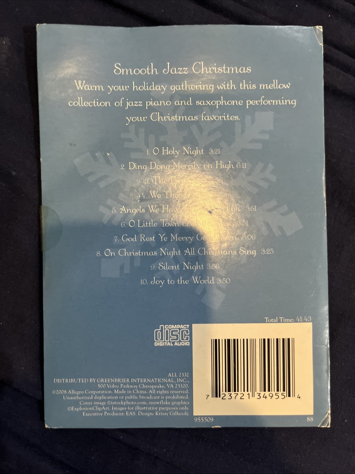 Joy To The World (CD-2008) 10 Smooth Jazz Christmas Holiday Songs