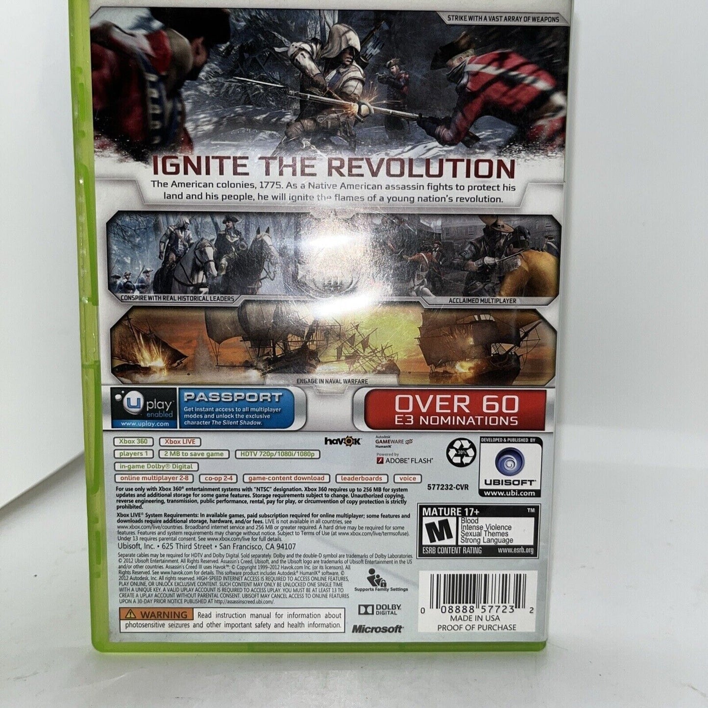 Assassin's Creed III 3 Walmart Edition (Microsoft Xbox 360, 2012) Complete