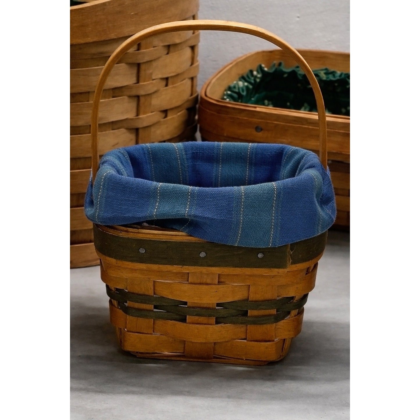 Longaberger Mini Basket w/ 5 NEW Longaberger Liners