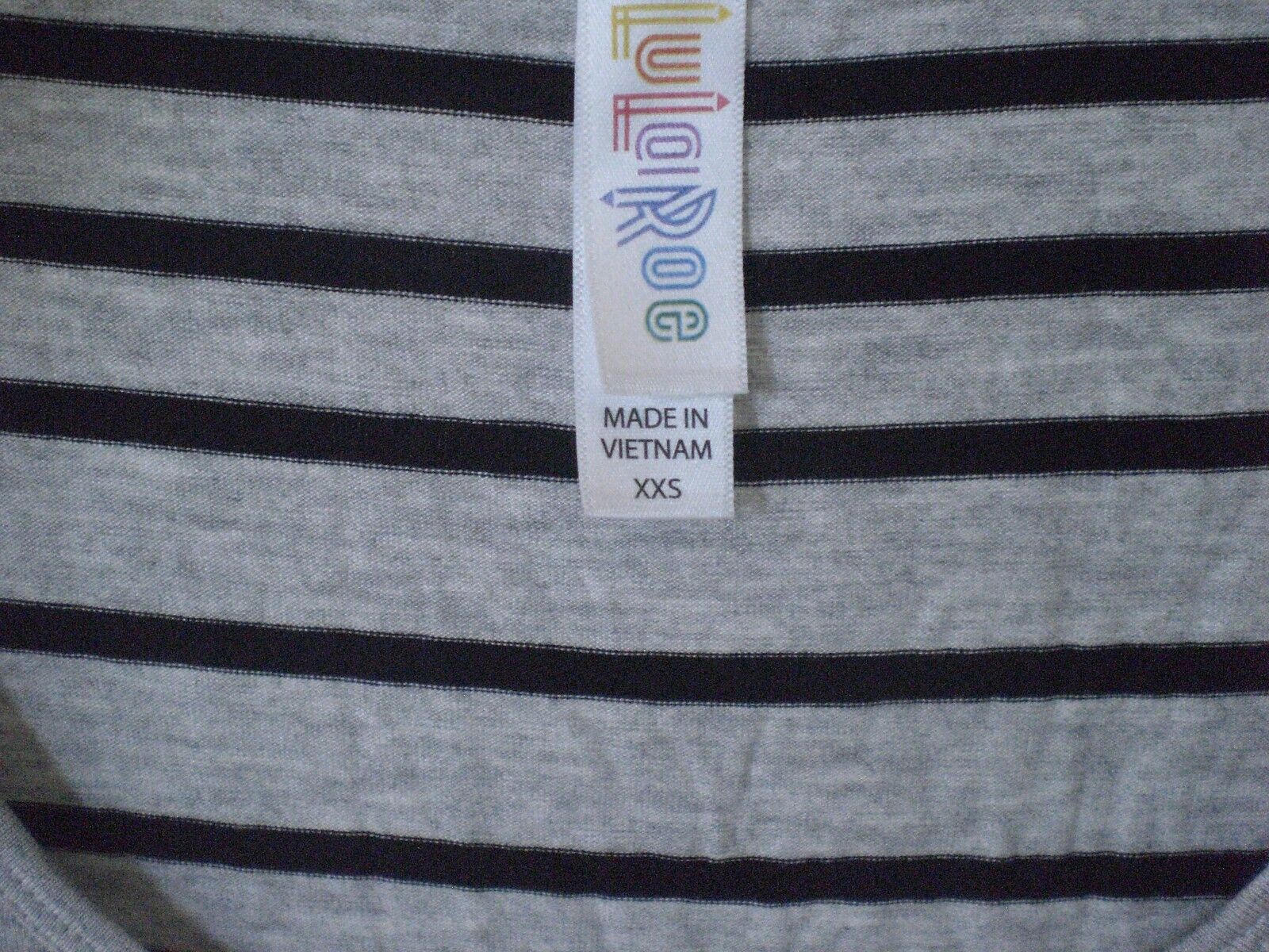 NWT LuLaRoe XXS Perfect T Shirt Top Blouse Gray with Black Stripes