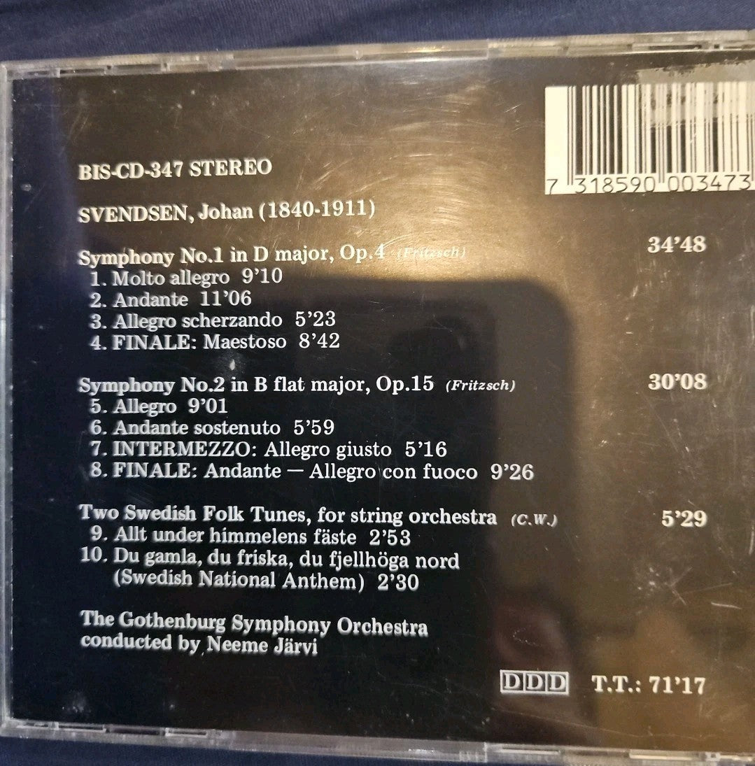 Symphonies #1 Op 4 & No.2 Op 15 by Svendsen (CD, 1993)