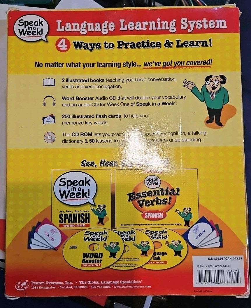 Speak in a Week  Spanish  (2008) Discs & Verb Book Only! Missing Flashcards