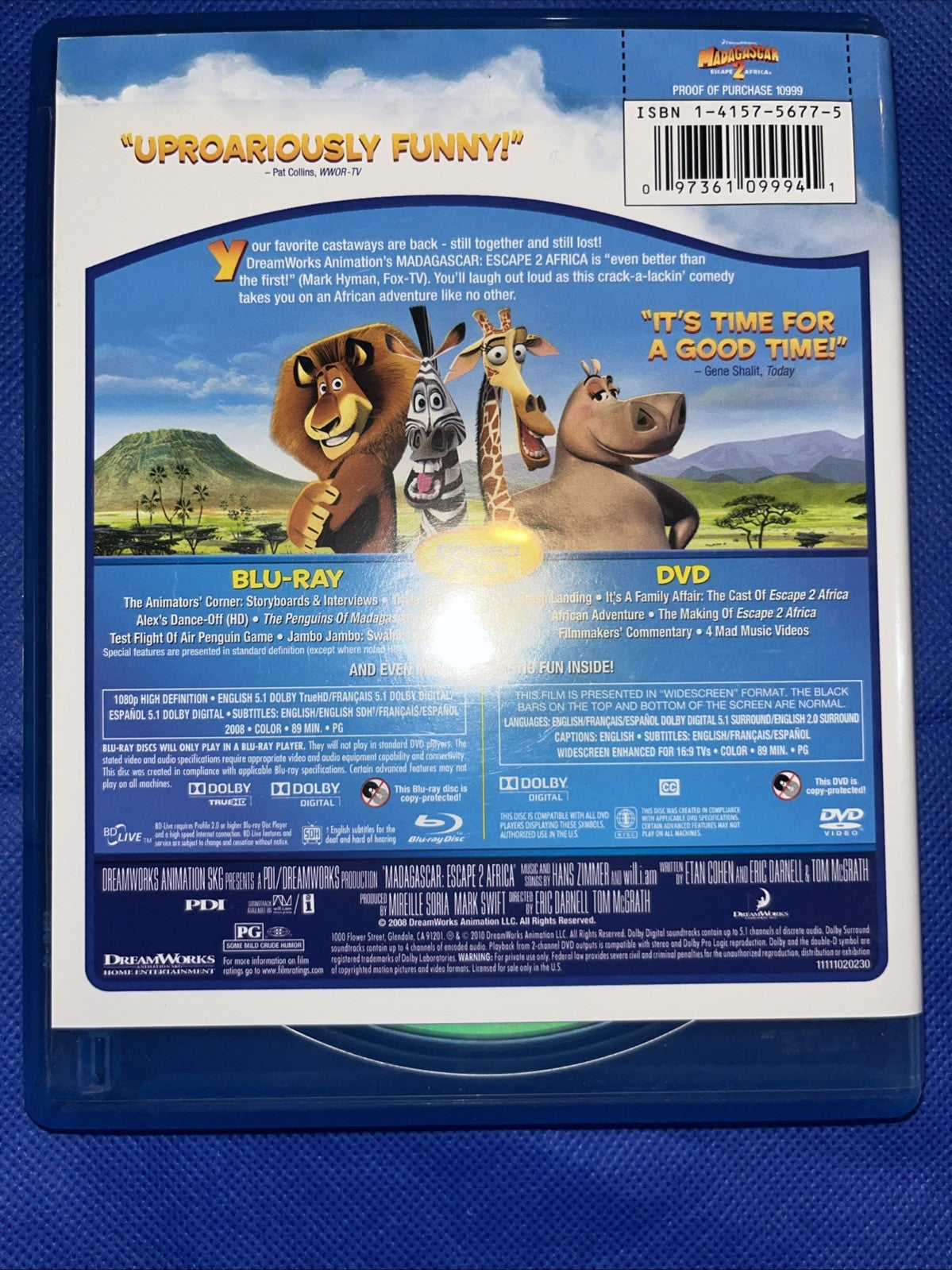 Madagascar: Escape 2 Africa (Blu-ray, 2008) Sealed