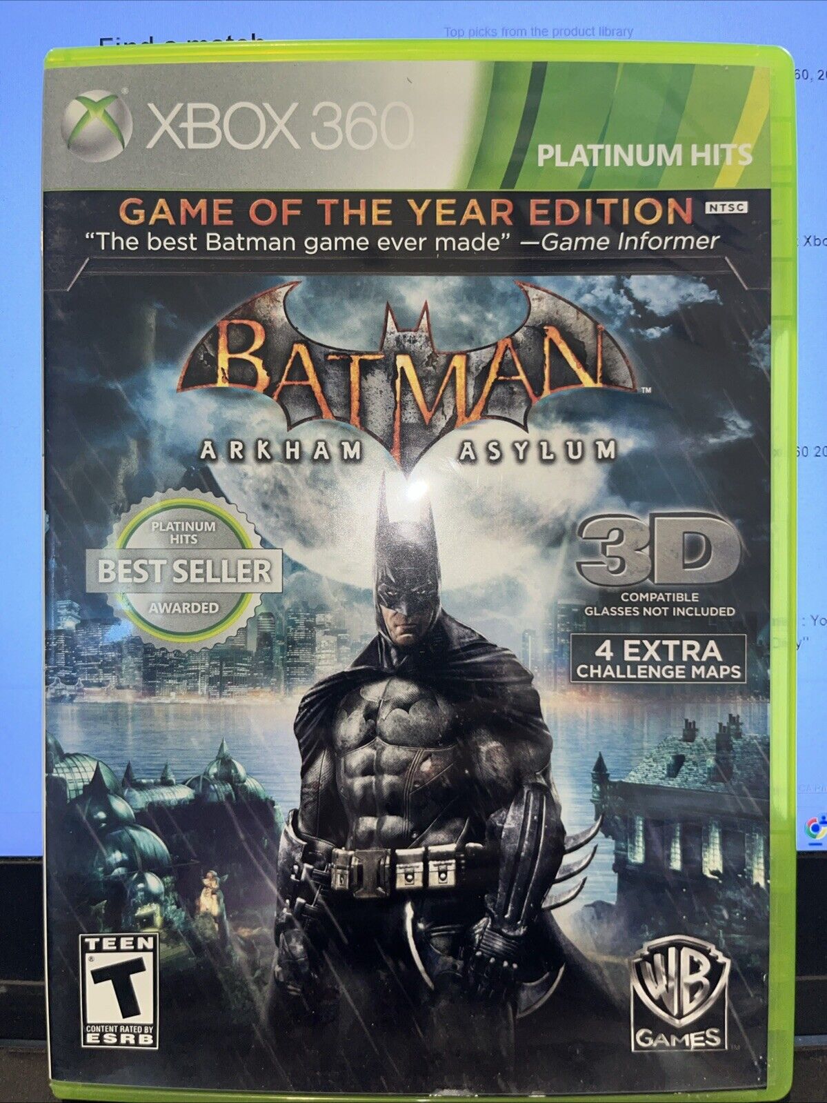 Batman: Arkham Asylum: Game of the Year - Xbox 360. Tested. No Scratches.