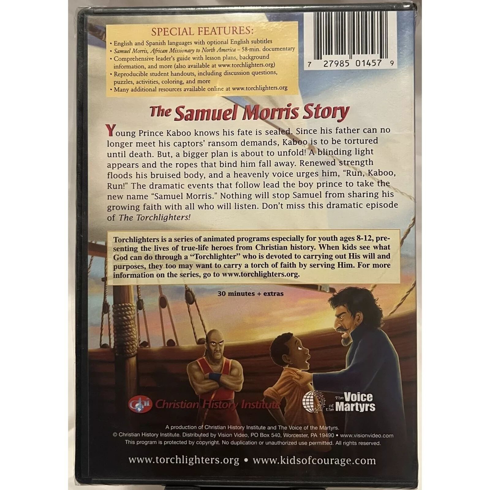 The Torchlighters Heroes of the Faith: The Samuel Morris Storey (DVD) Brand New