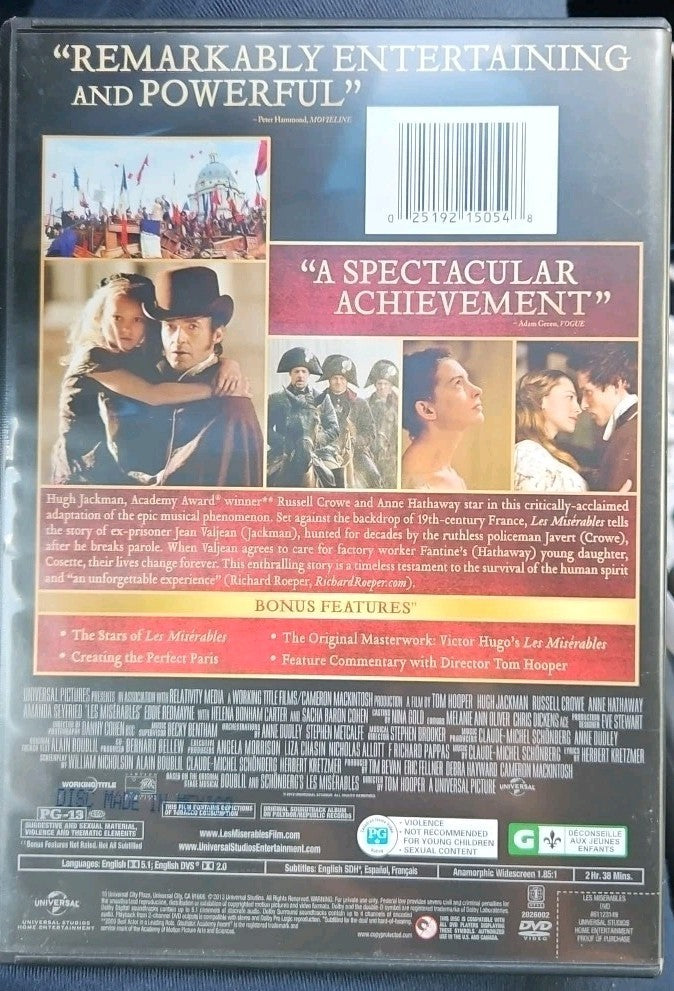 Les Misérables (DVD, 2012) Sealed