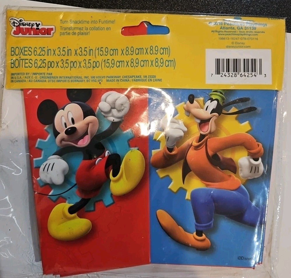 Disney Mickey Mouse Clubhouse Snack Boxes 4 Count- NEW 