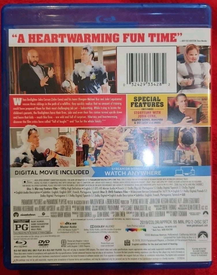 Playing with Fire (Blu-ray + DVD) No Digital Download. New Sealed