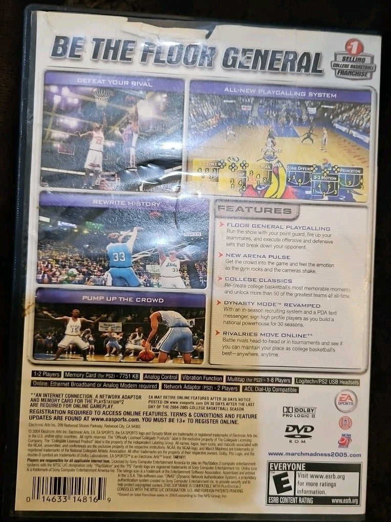 NCAA March Madness 2005 (PS2) No Game. Case. Artwork. Manual ONLY)