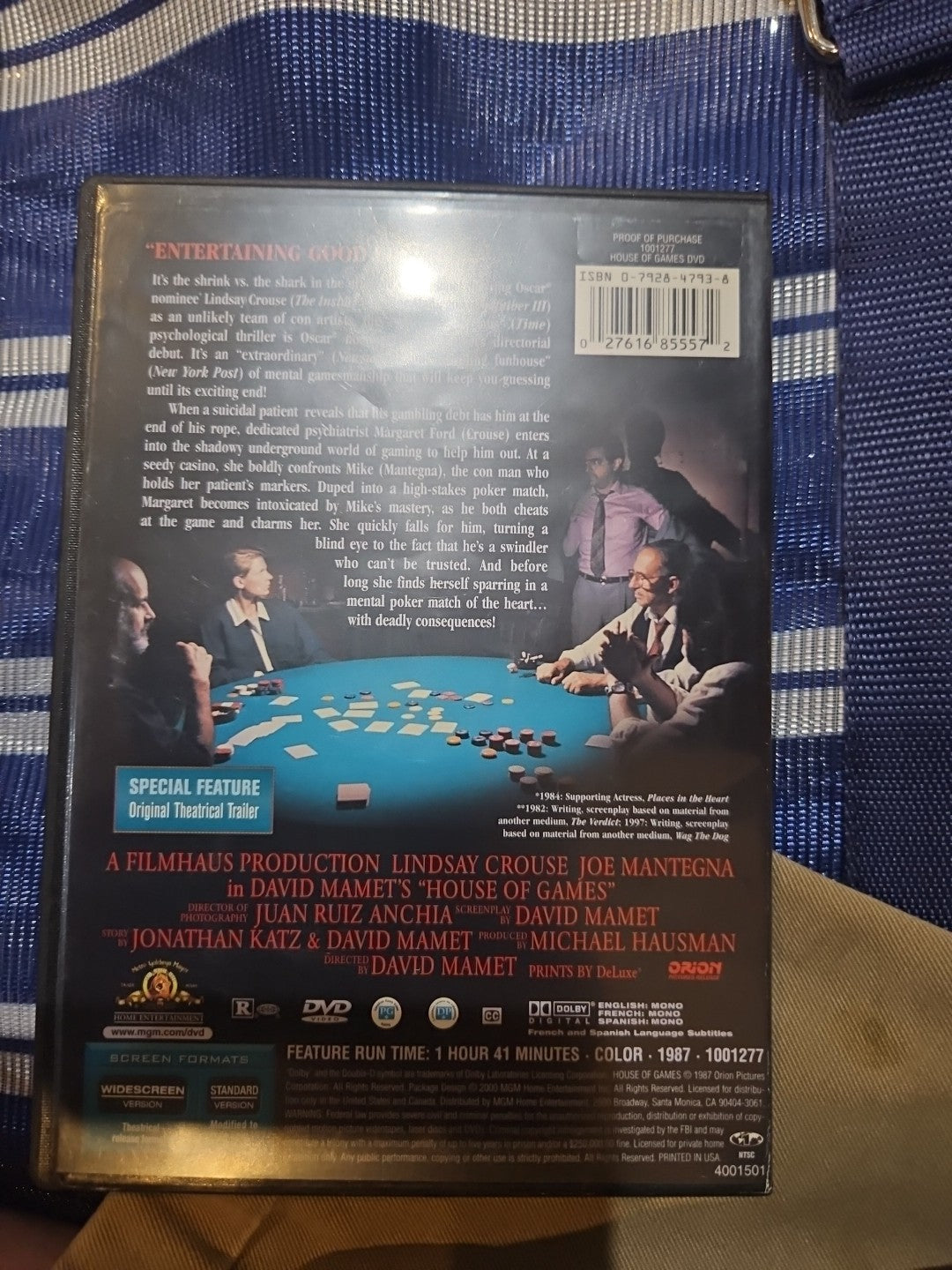 House of Games (DVD, 1987) Slim case tested cropped artwork.
