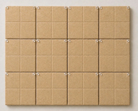 Fluxynara 12 Felt Wall Tiles with Adhesive Tabs Cork Color 9.5" x 3/8"