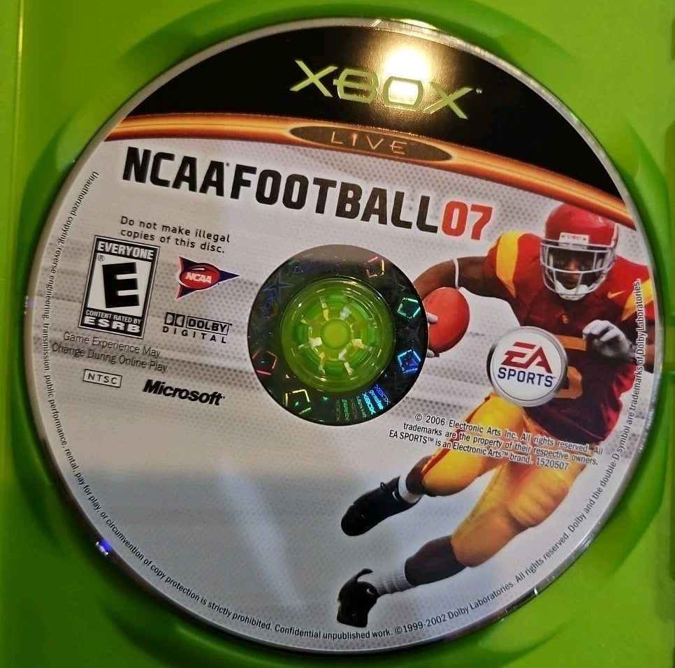 NCAA Football 07 (Microsoft Xbox, 2006) Tested. No Scratches. New Case