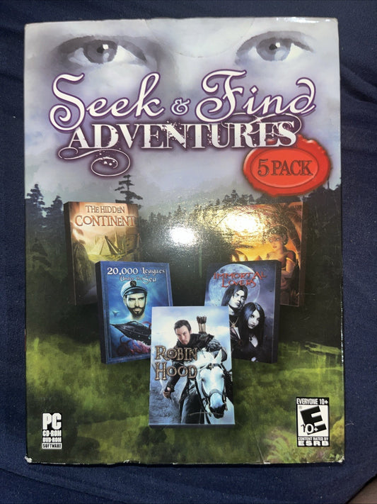 Video Game PC Seek & Find Adventures Robin Hood Immortal Lovers 20000 Leagues 