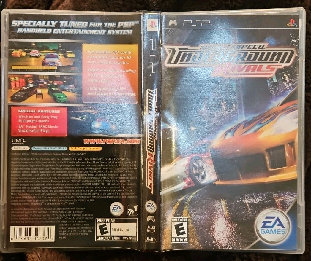 Need for Speed: Underground -Rivals ( PSP UMD)) No Game. Case. Manual. Box Art