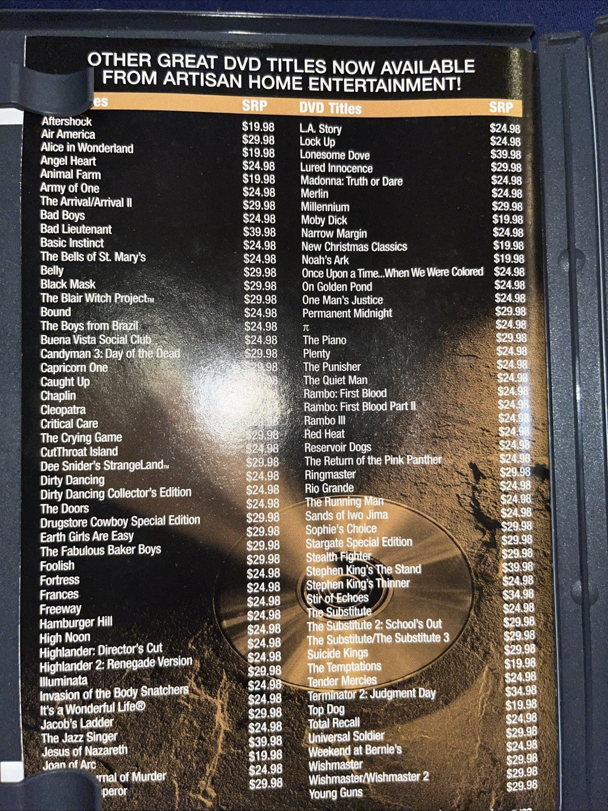 Stir of Echoes (DVD, 1999) Tested. New Case. Resealed