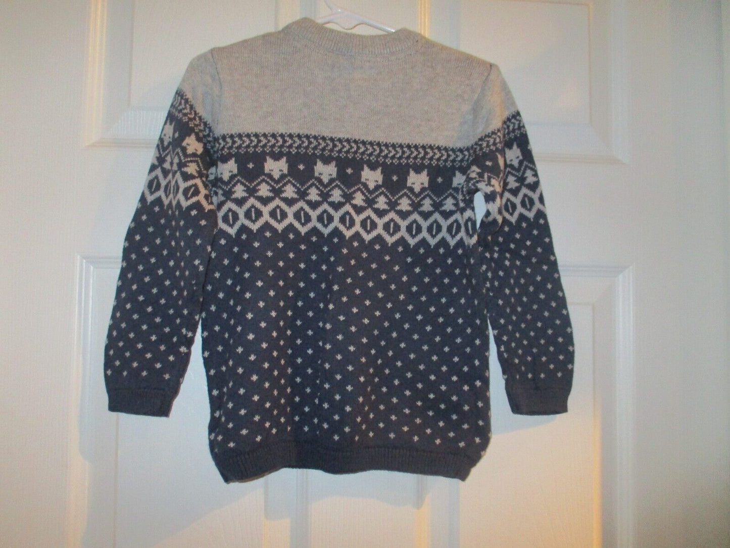 H&M Navy and Gray Fox Fair Isle Sweater 1½ - 2 Yrs
