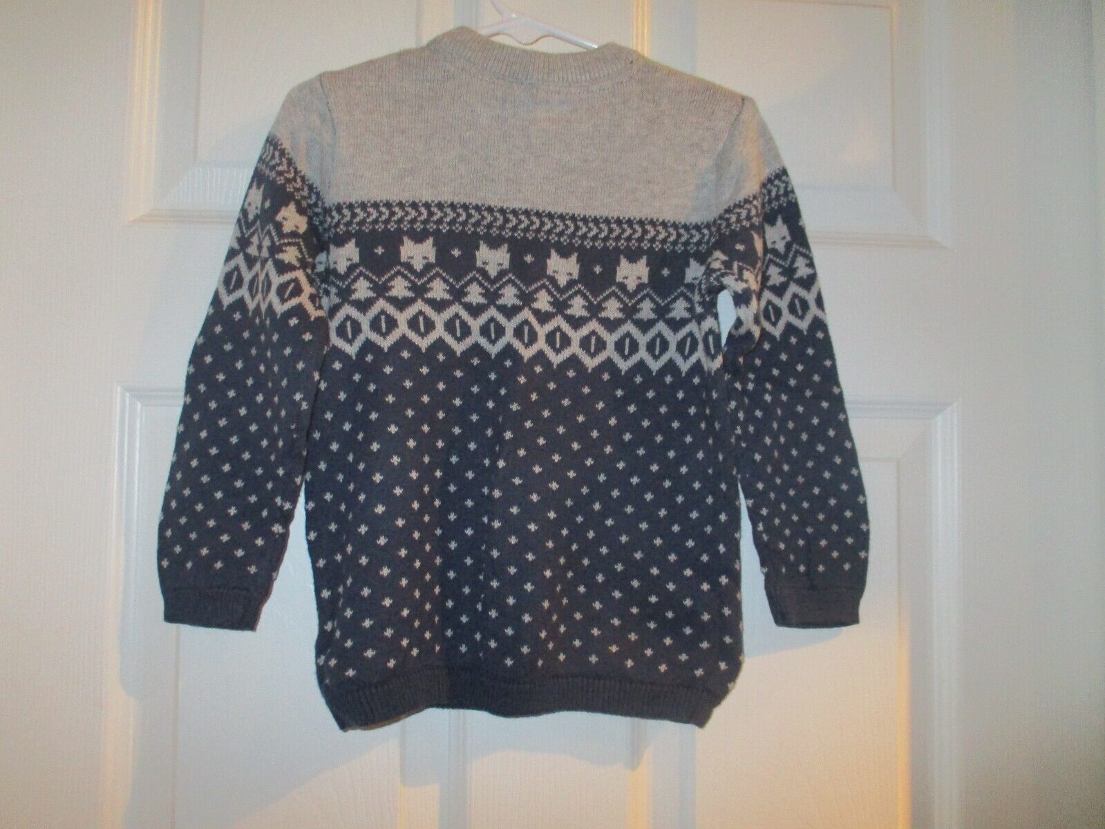 H&M Navy and Gray Fox Fair Isle Sweater 1½ - 2 Yrs