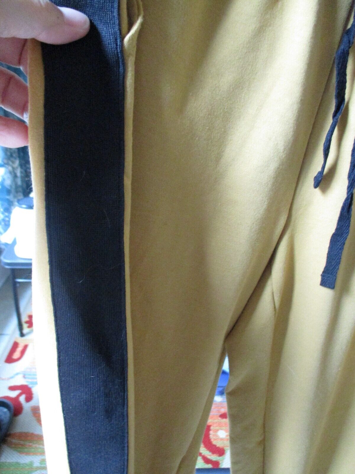LuLaRoe Like New Jax Mustard and Black Stripe down side leg Joggers Sweatpants