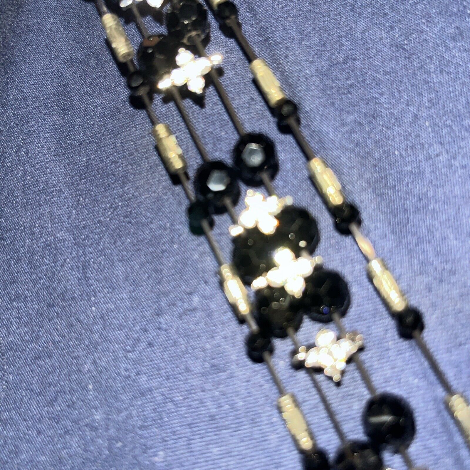 Stretchable Faux Onyx/Diamond Apple Watch Band 38/40/41mm Series 4,5,6,7,8,9 SE