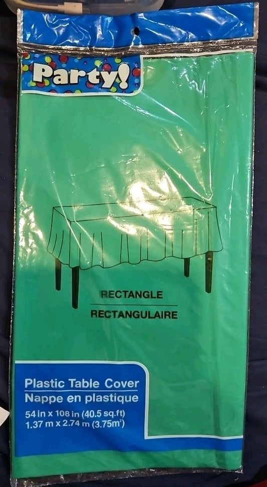 GREEN 54" x 108" Tablecloth Rectangle Plastic Party Table Covers