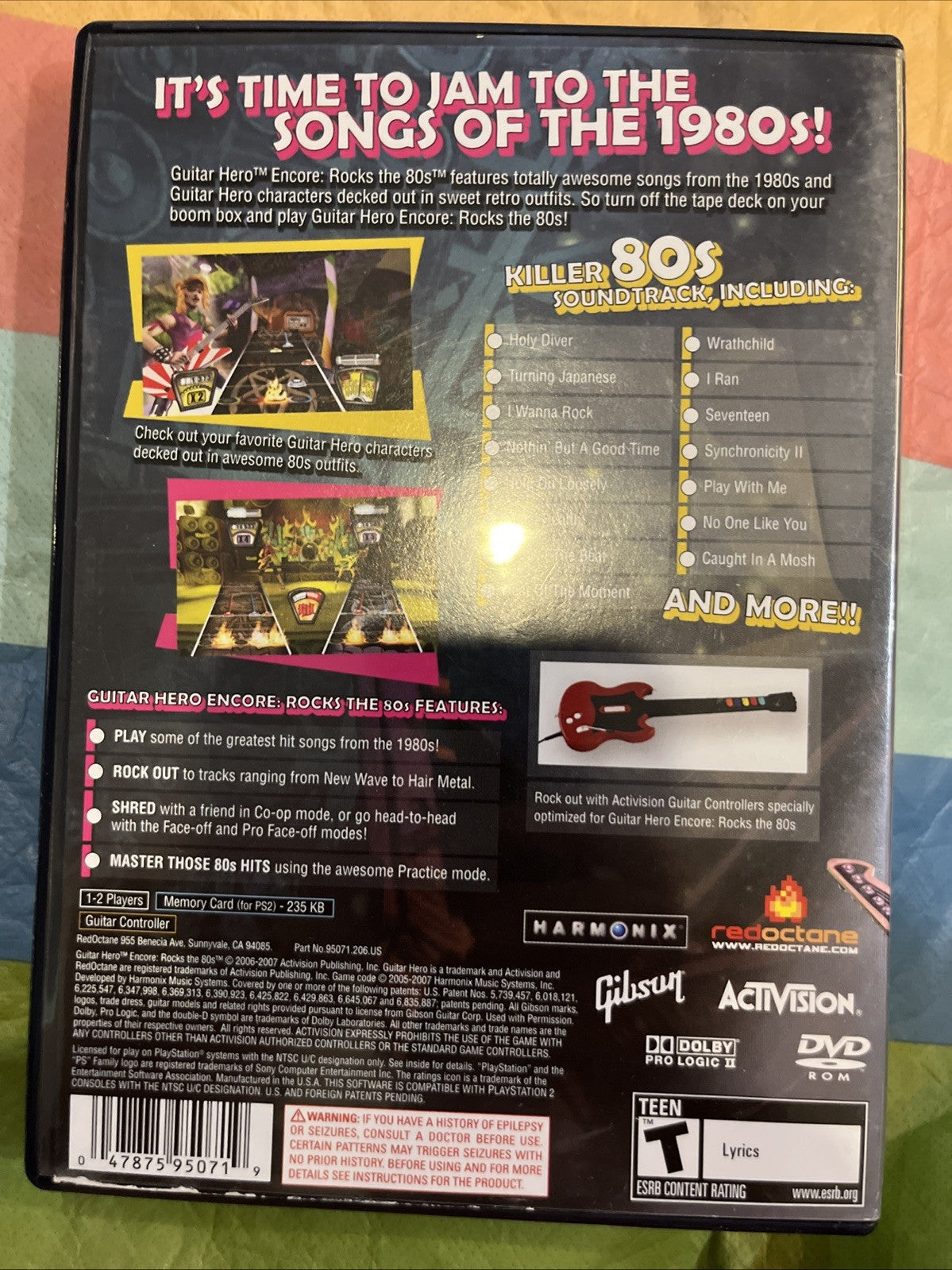Guitar Hero Encore: Rocks the 80s (PS2) CIB W /Manual + Poster. Original Case