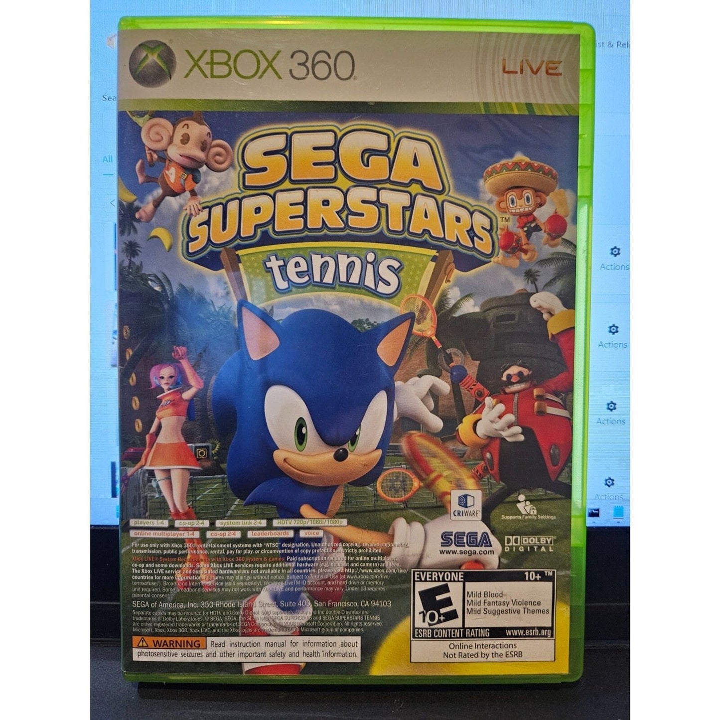 Sega Superstars Tennis / XBOX Live Arcade Compilation Disc (XBOX 360)