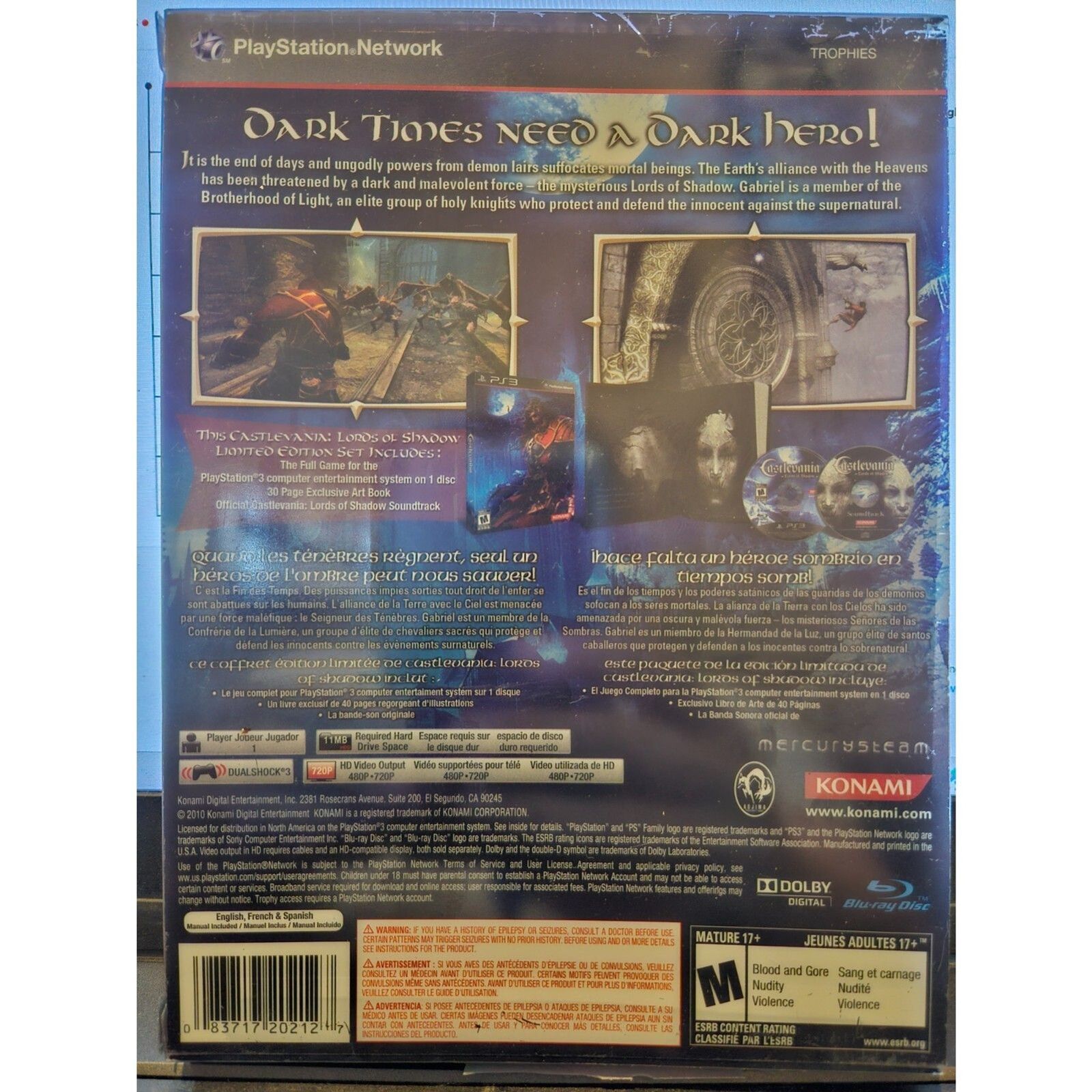 Castlevania Lords of Shadow PS3 Game + Book  + Soundtrack CIB